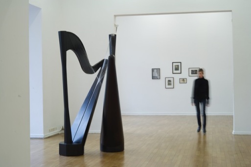2 Harps, 2015, wood, lacquer, strings, 2,30m x 1,50m